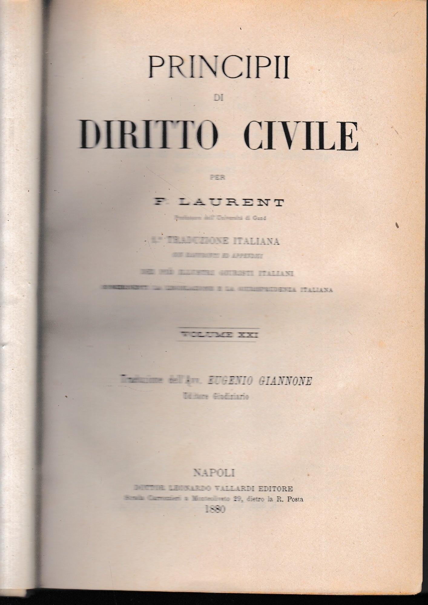 Principii di Diritto Civile, vol. 21 - copertina