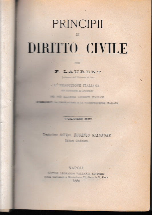 Principii di Diritto Civile, vol. 21 - copertina