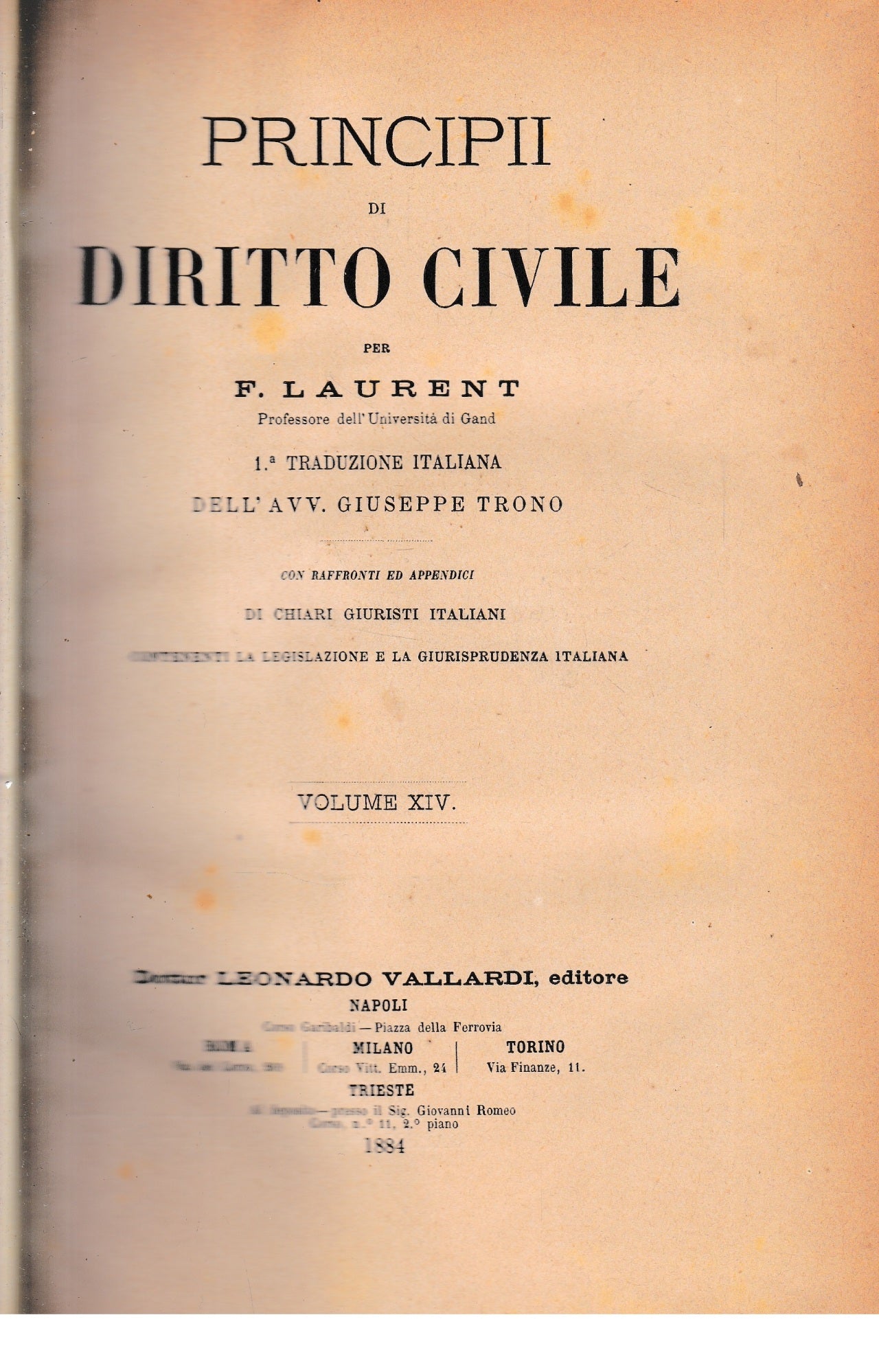 Principii di Diritto Civile, vol. 14 - copertina