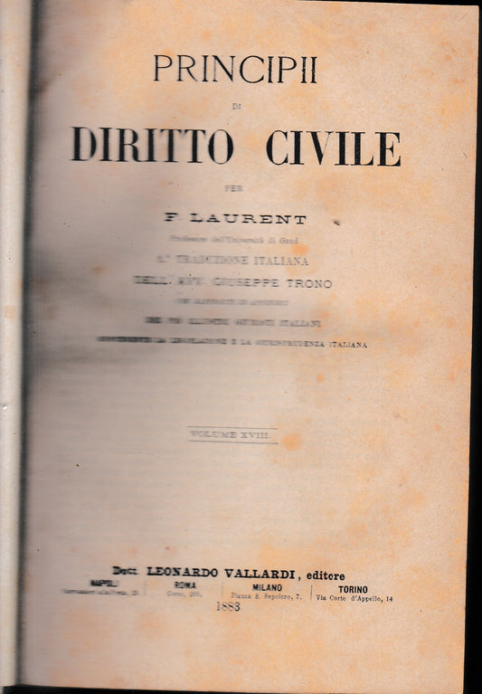 Principii di Diritto Civile, vol. 18 - copertina