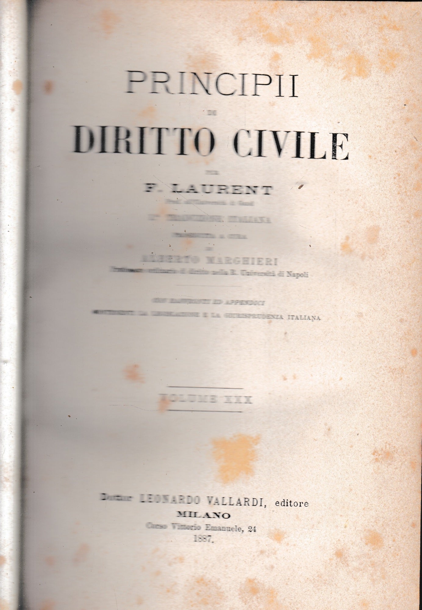 Principii di Diritto Civile, vol. 30 - copertina