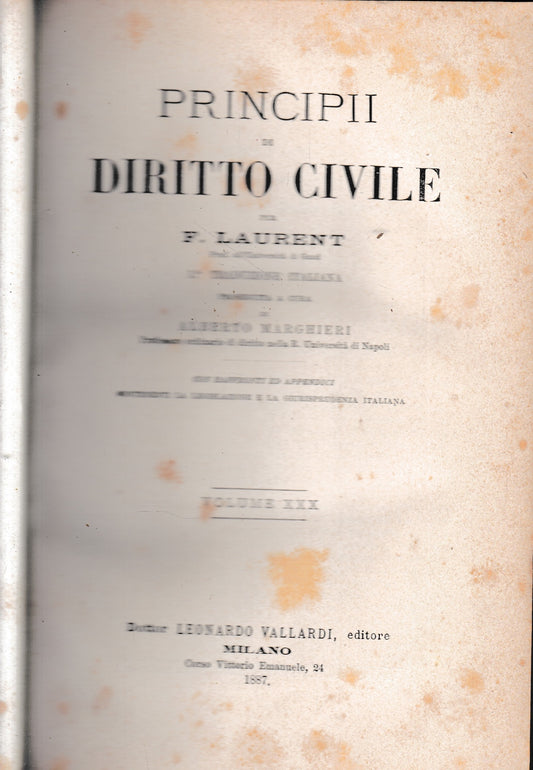 Principii di Diritto Civile, vol. 30 - copertina