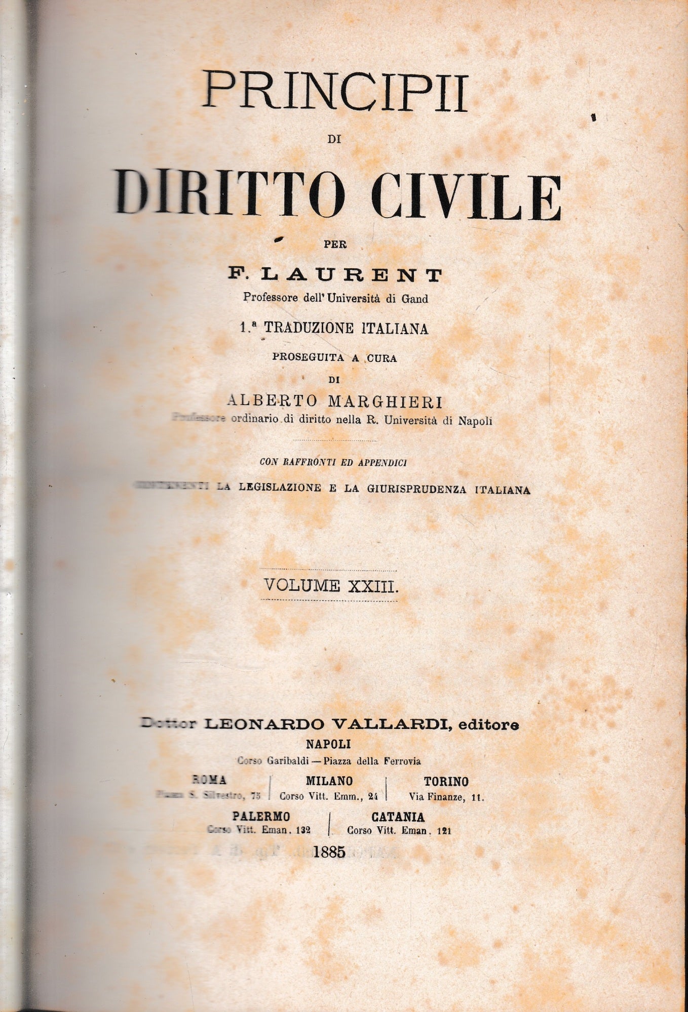 Principii di Diritto Civile, vol. 23 - copertina