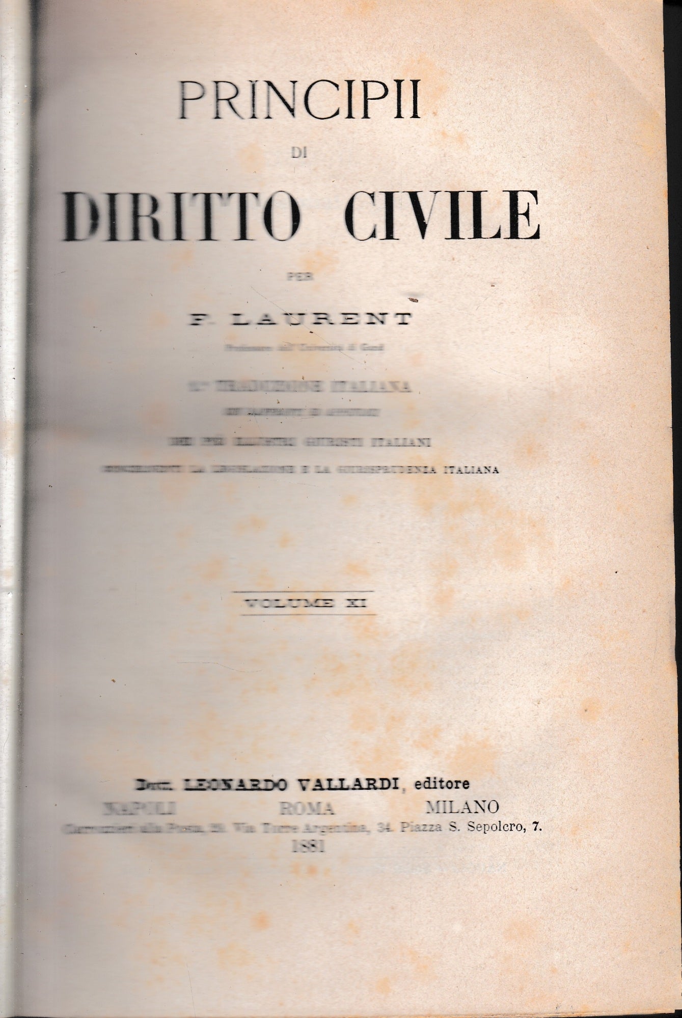 Principii di Diritto Civile, vol. 11 - copertina
