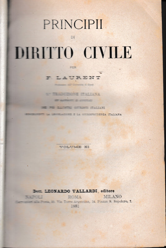 Principii di Diritto Civile, vol. 11 - copertina