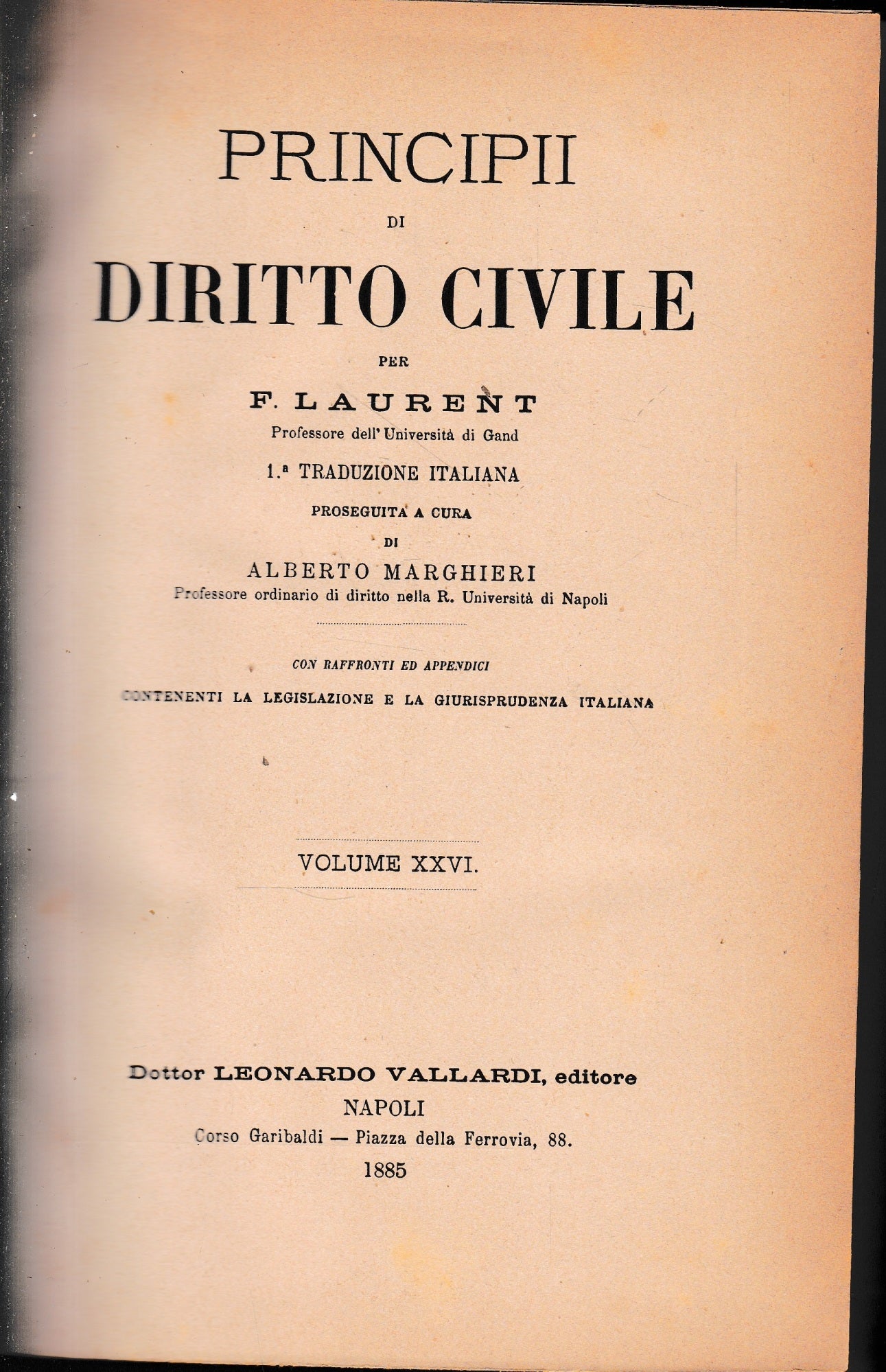 Principii di Diritto Civile, vol. 26 - copertina