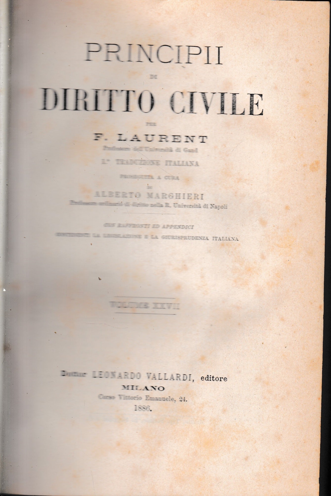 Principii di Diritto Civile, vol. 27 - copertina