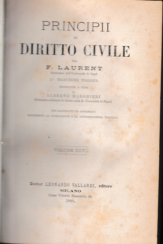 Principii di Diritto Civile, vol. 27 - copertina