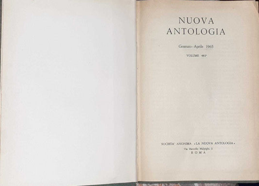 Nuova antologia. Gennaio-aprile 1965. Volume 493 - copertina