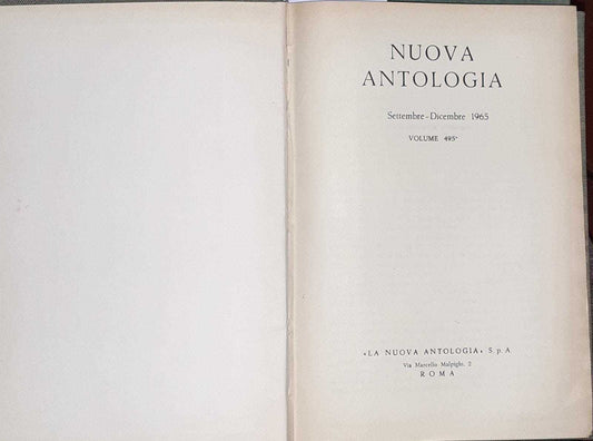 Nuova antologia. Settembre-dicembre 1965 Volume 495 - copertina