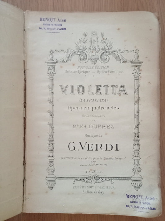 Violetta (La Traviata) opera en quatre aetes - copertina