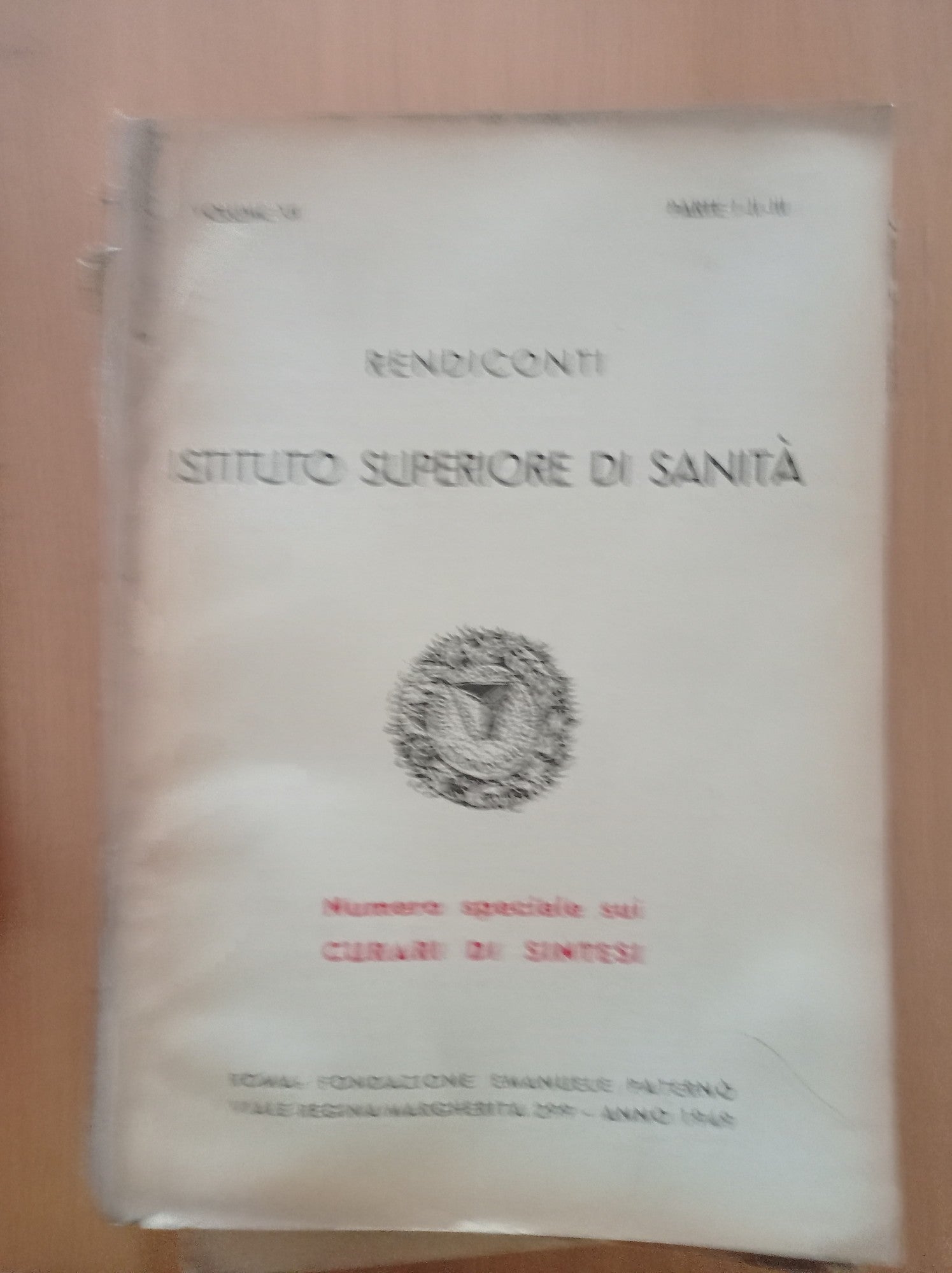 Rendiconti Istituto superiore di sanità - copertina