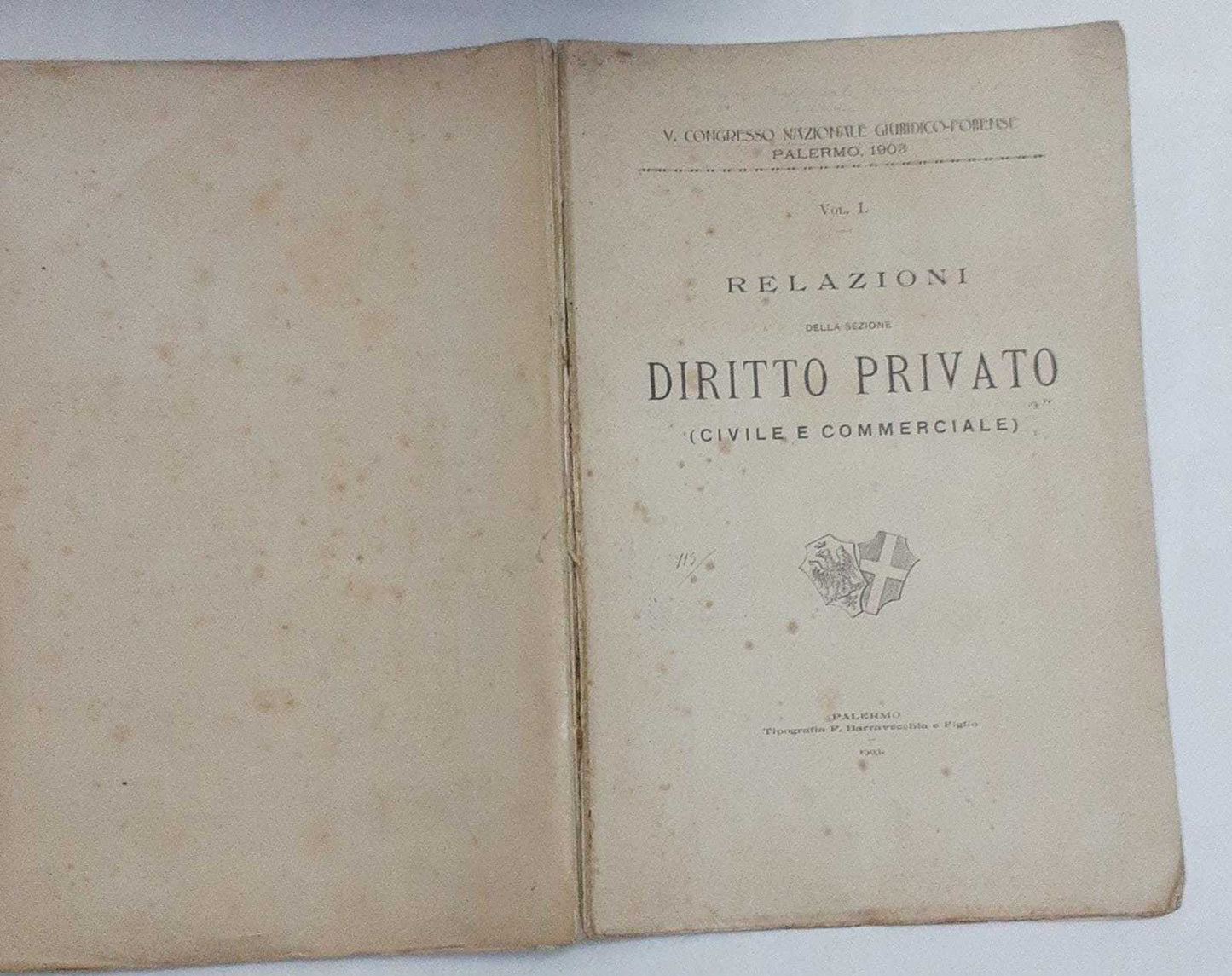 Relazioni della sezione diritto privato (civile e commerciale). Volume 1 - copertina