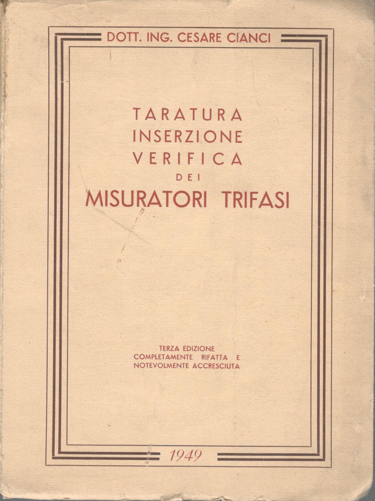 Taratura inserzione verifica dei misuratori trifasi - copertina