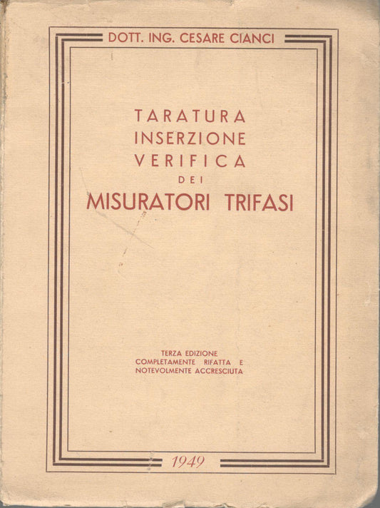 Taratura inserzione verifica dei misuratori trifasi - copertina