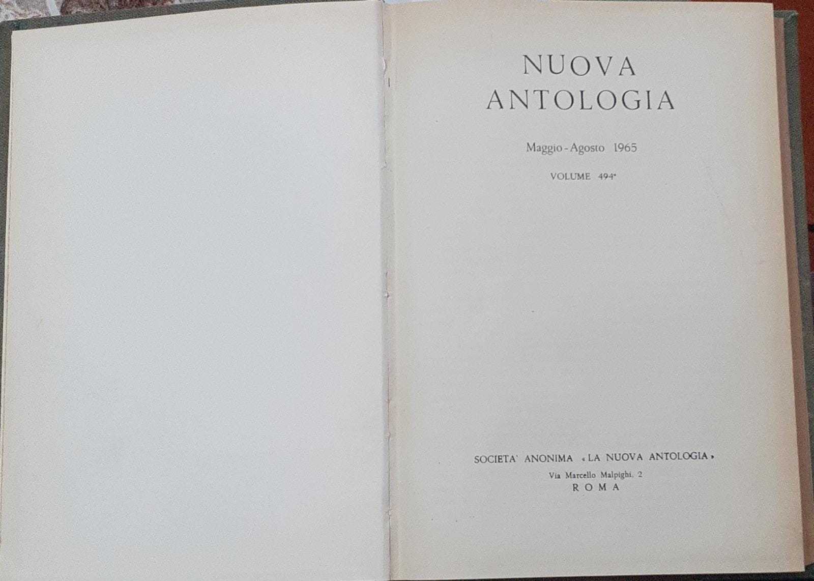 Nuova antologia. Settembre-Dicembre 1953 Volume CDLVIII - copertina