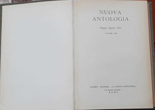 Nuova antologia. Settembre-Dicembre 1953 Volume CDLVIII - copertina