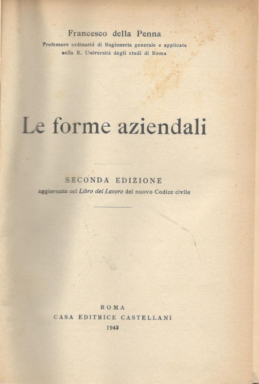 Le forme aziendali - copertina