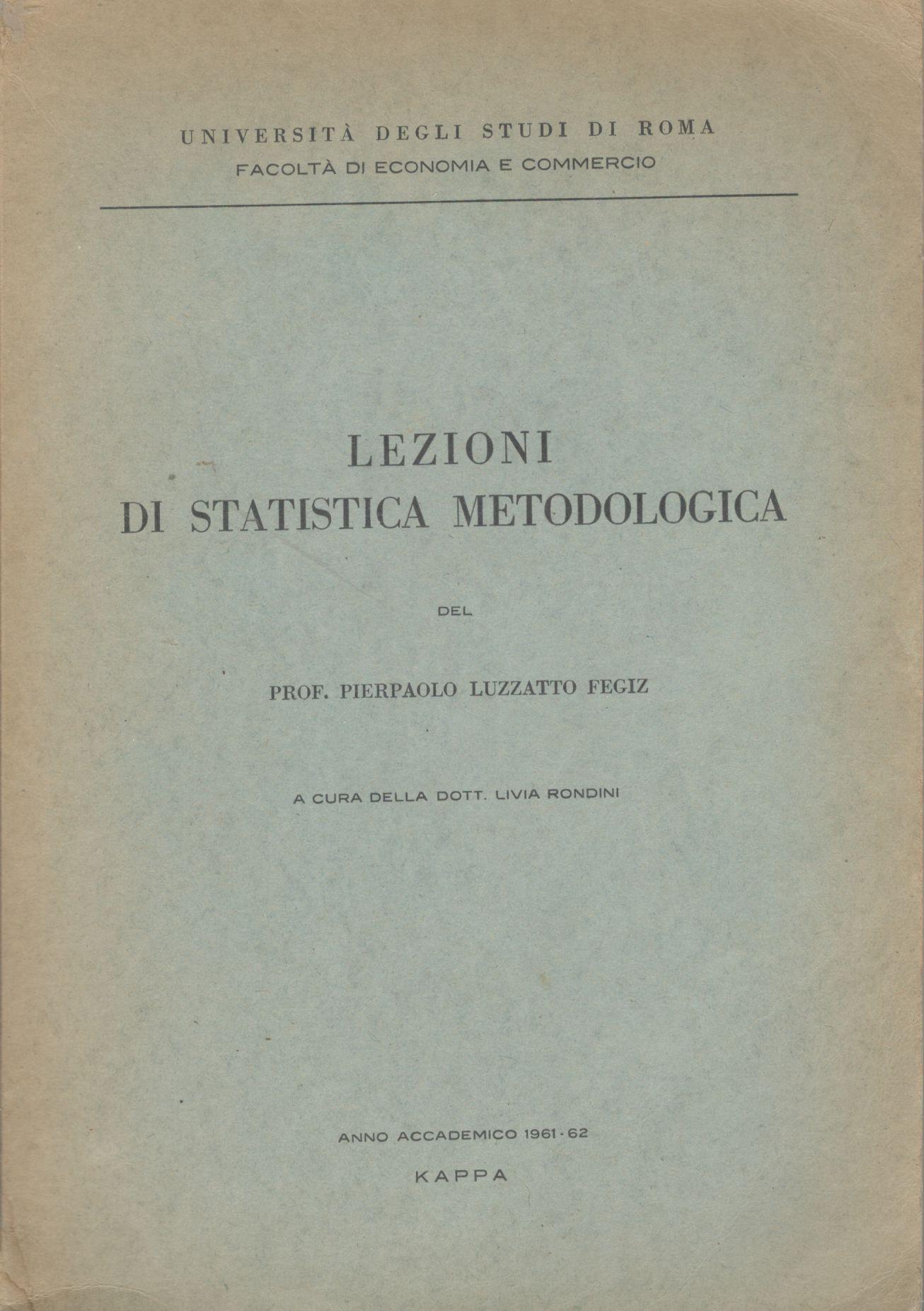 Lezioni di statistica metodologica - copertina