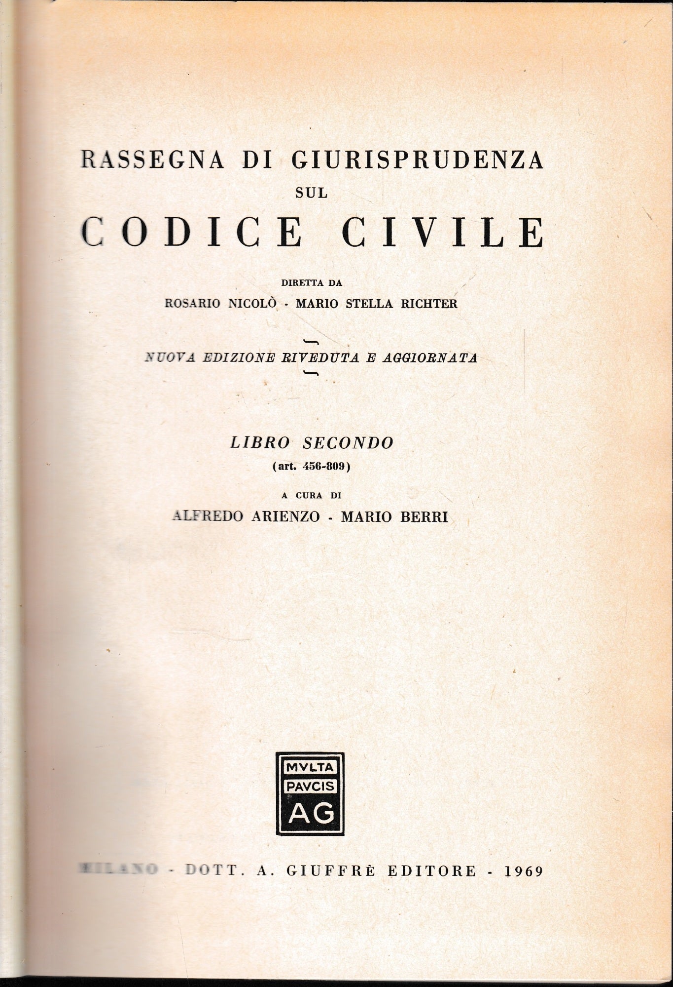 Rassegna di Giurisprudenza sul Codice Civile, libro 2 (art. 456-809) - copertina