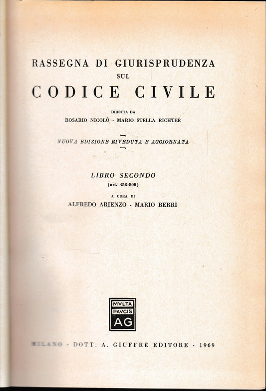 Rassegna di Giurisprudenza sul Codice Civile, libro 2 (art. 456-809) - copertina