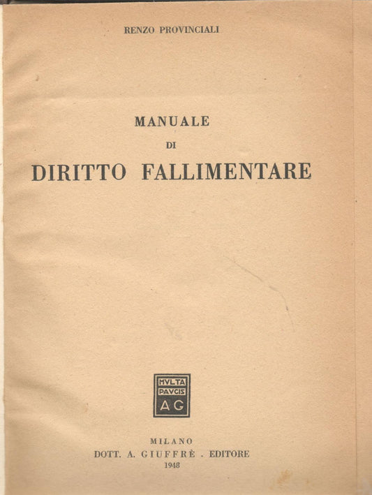 Manuale di diritto fallimentare - copertina