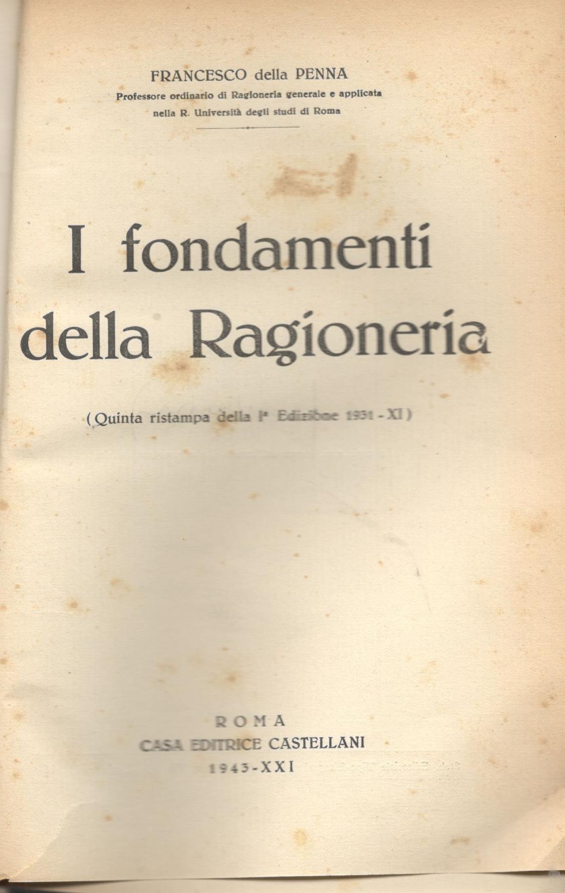 I fondamenti della ragioneria - copertina