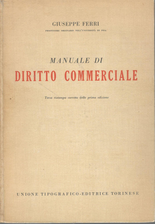 Manuale di diritto commerciale - copertina