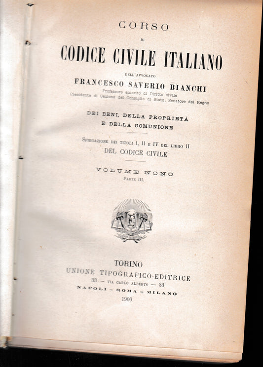 Corso di Codice Civile Italiano. Vol. 9, parte III. - copertina