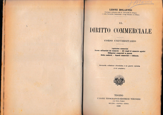 Il Diritto Commerciale. Corso Universitario - copertina