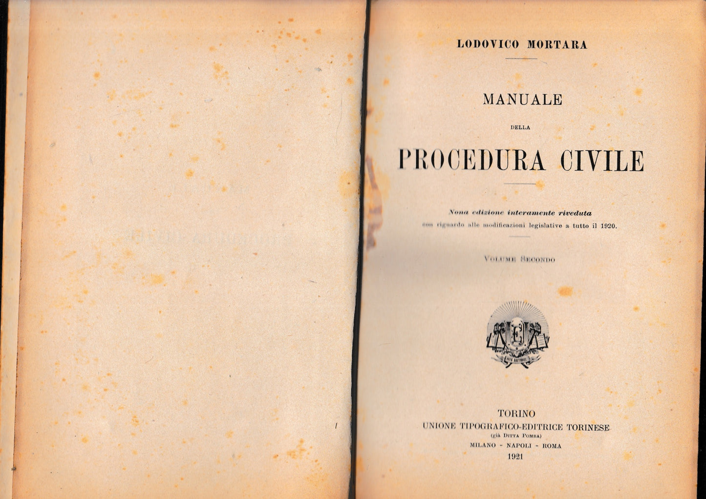 Manuale della Procedura Civile, vol. 2° - copertina