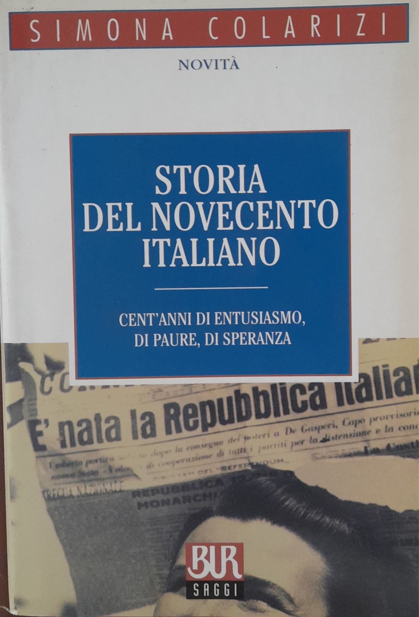 Storia del novecento italiano - copertina
