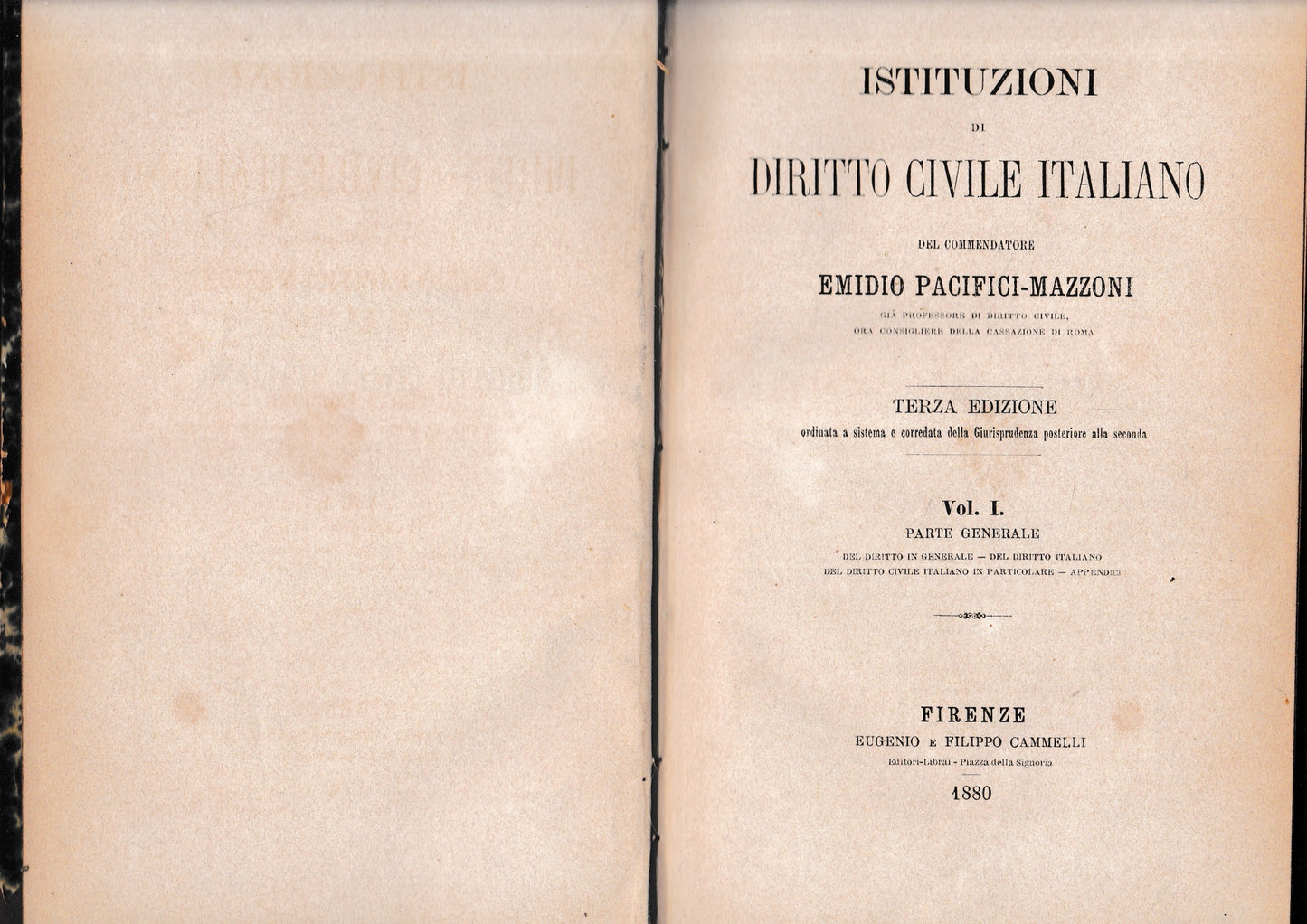 Istituzioni di Diritto Civile Italiano, vol. I - copertina