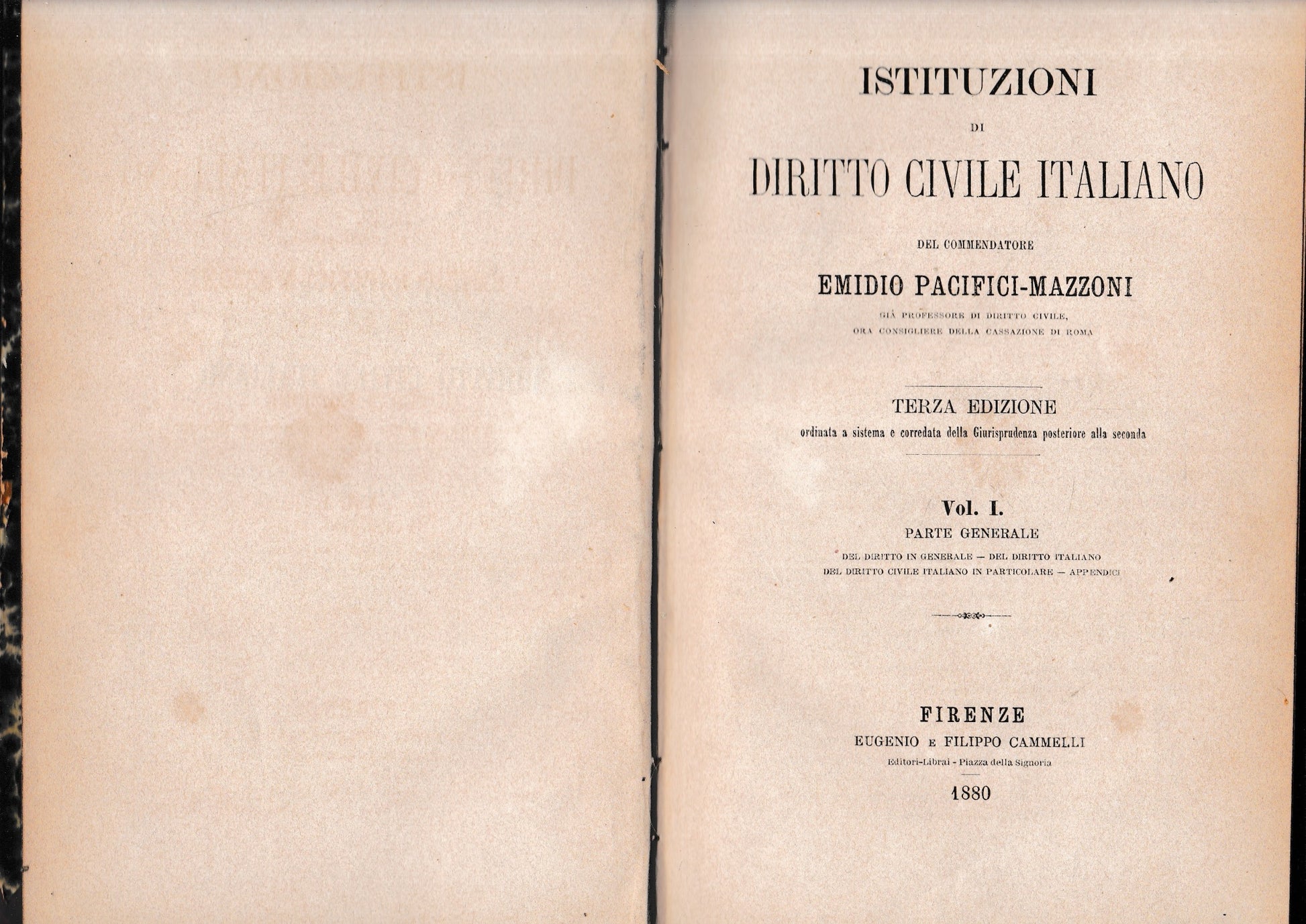 Istituzioni di Diritto Civile Italiano, vol. I - copertina