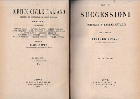 Delle successioni legittime e testamentarie, vol. III° - copertina
