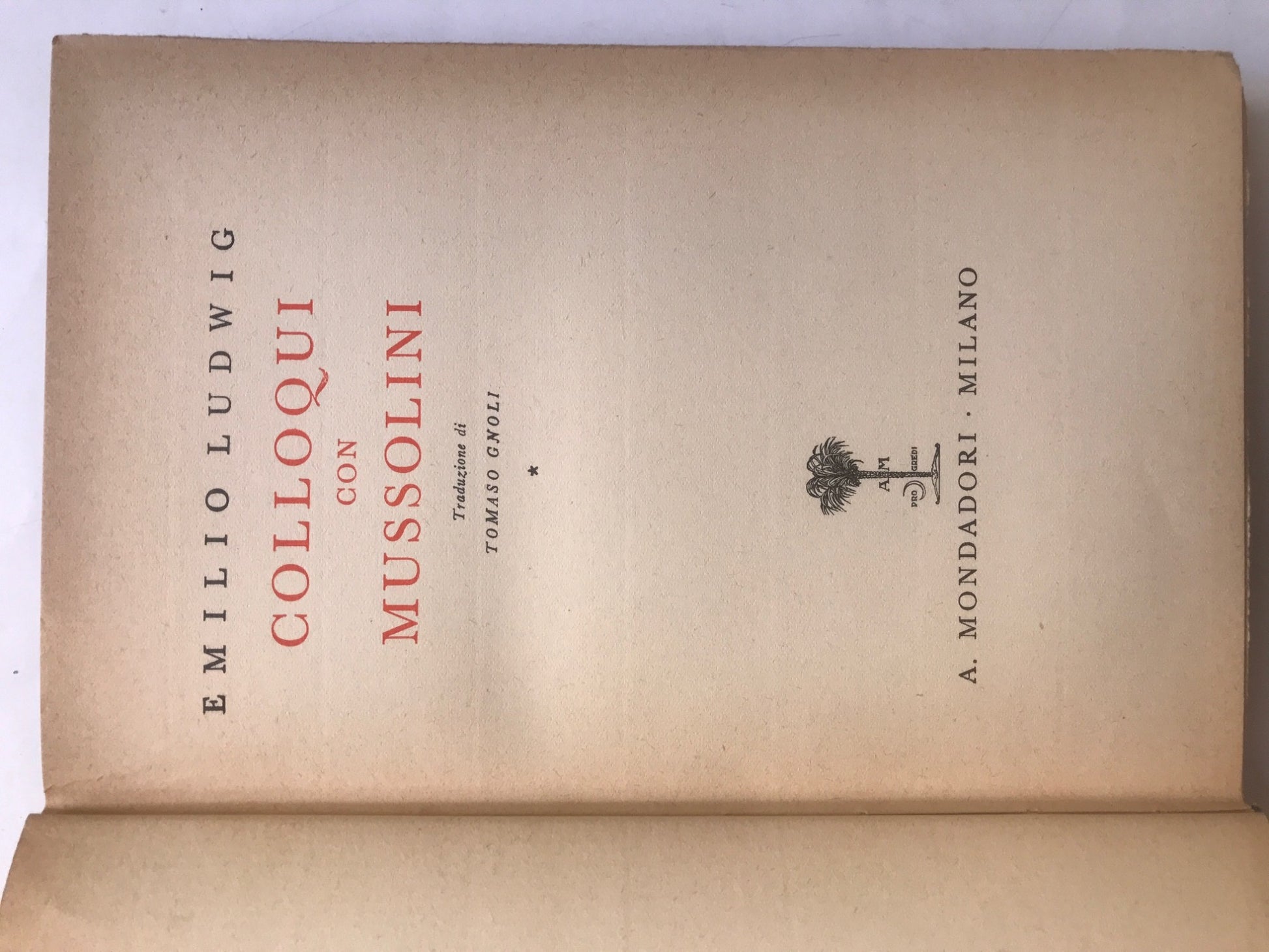 Colloqui con Mussolini - copertina