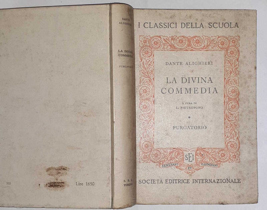 La divina commedia. Purgatorio. Volume secondo. A cura di Pietrobono. - copertina