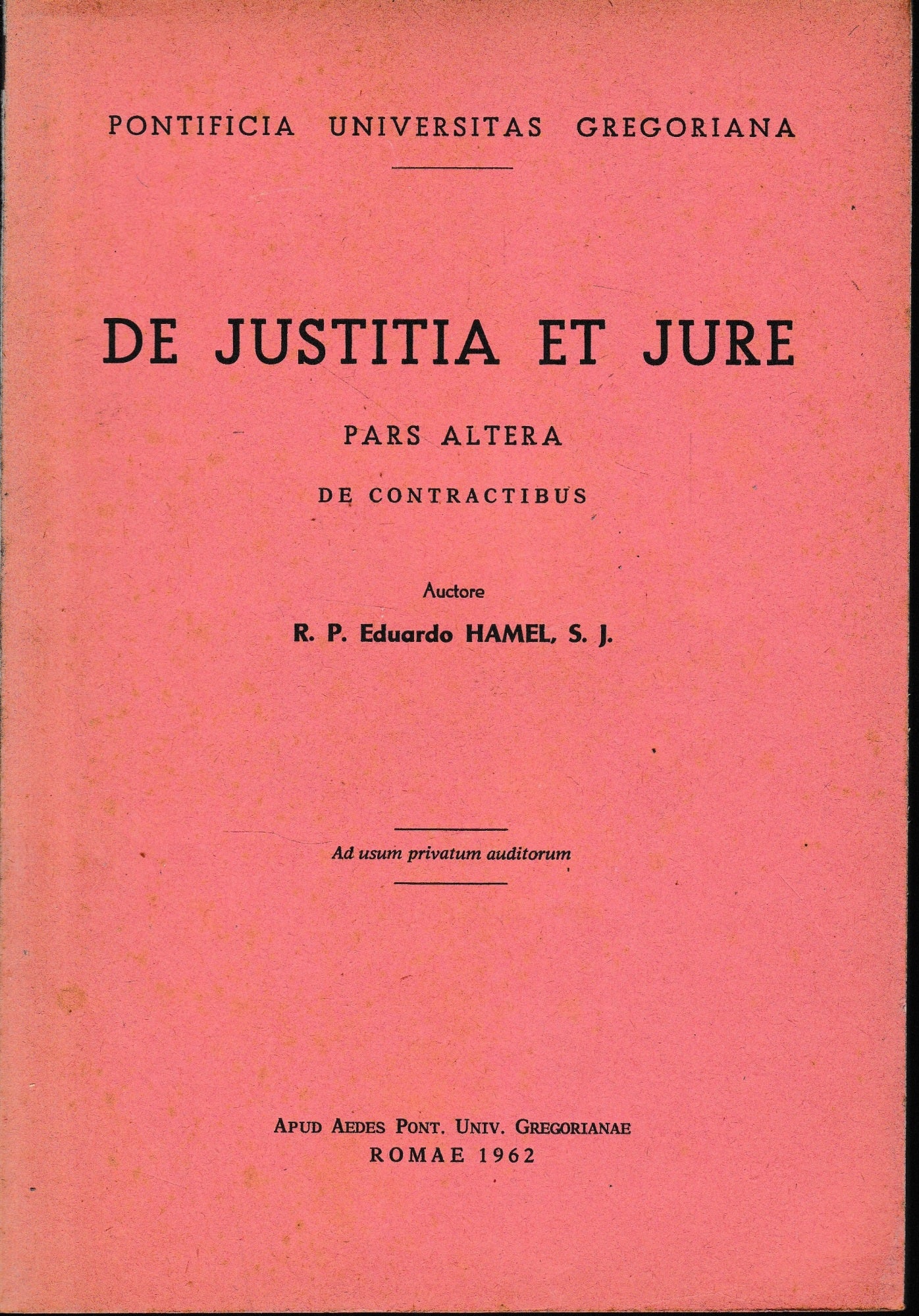 De Justitia Et Jure. De Contractibus. - copertina