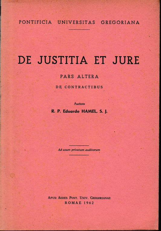 De Justitia Et Jure. De Contractibus. - copertina