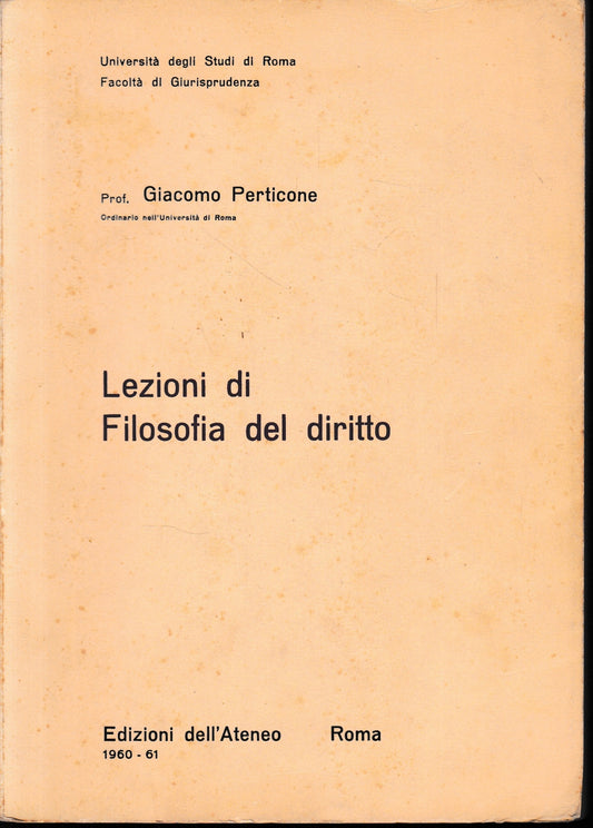 Lezioni di Filosofia del diritto - copertina