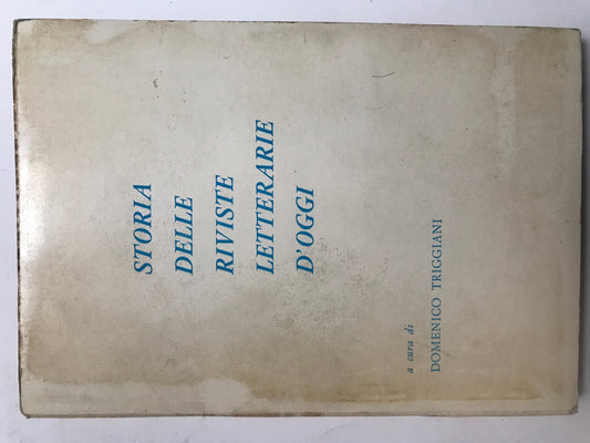 Storia delle riviste letterarie d'oggi - copertina