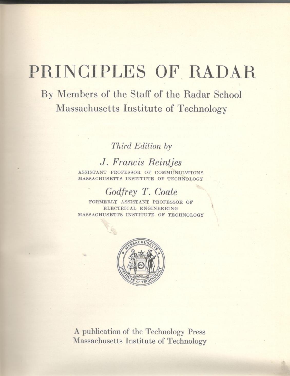 Principles of radar - copertina