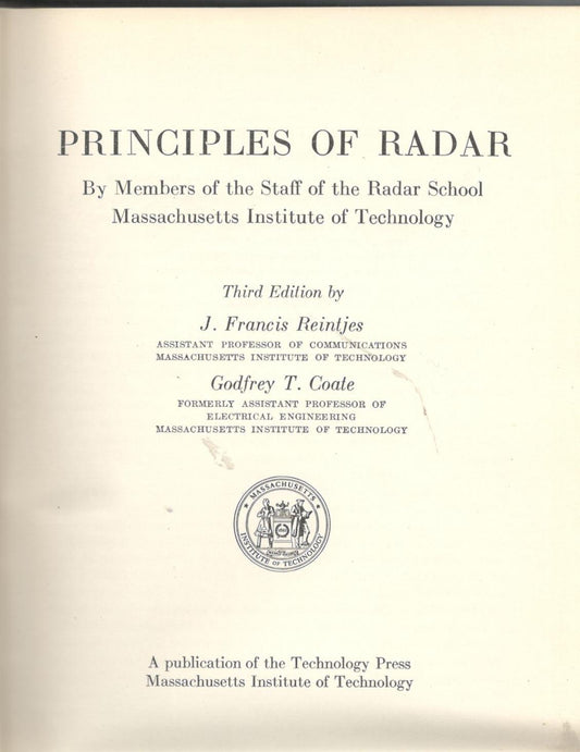 Principles of radar - copertina