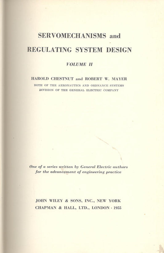 Servomechanims and regulating system design (volume II) - copertina