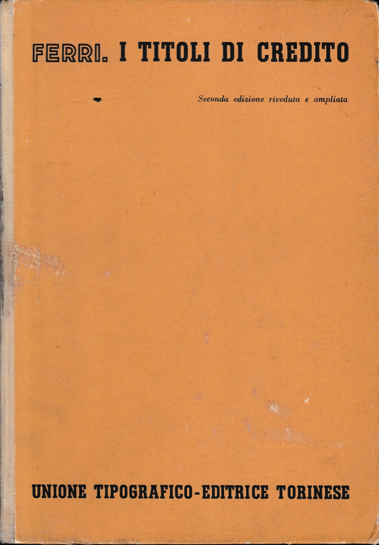 Titoli di credito, vol. 6°, tomo III° - copertina