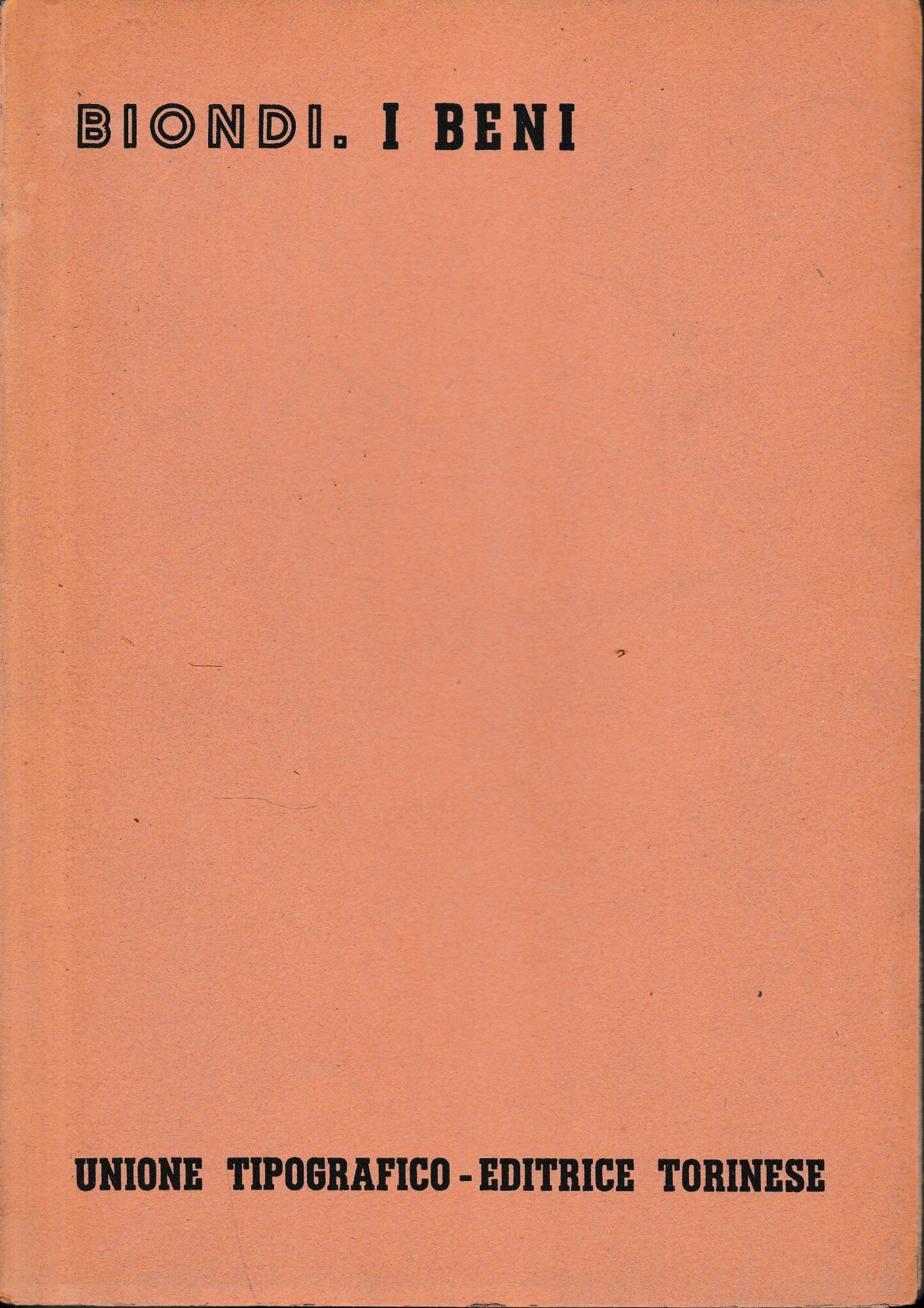 I beni, vol. 4°, tomo I° - copertina