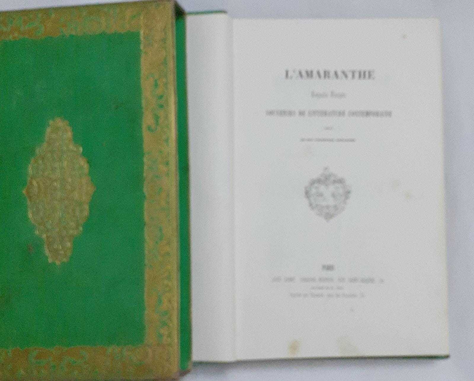L' Amaranthe . Keepsake Francais.  Souvenirs  de litterature contemporaine - copertina