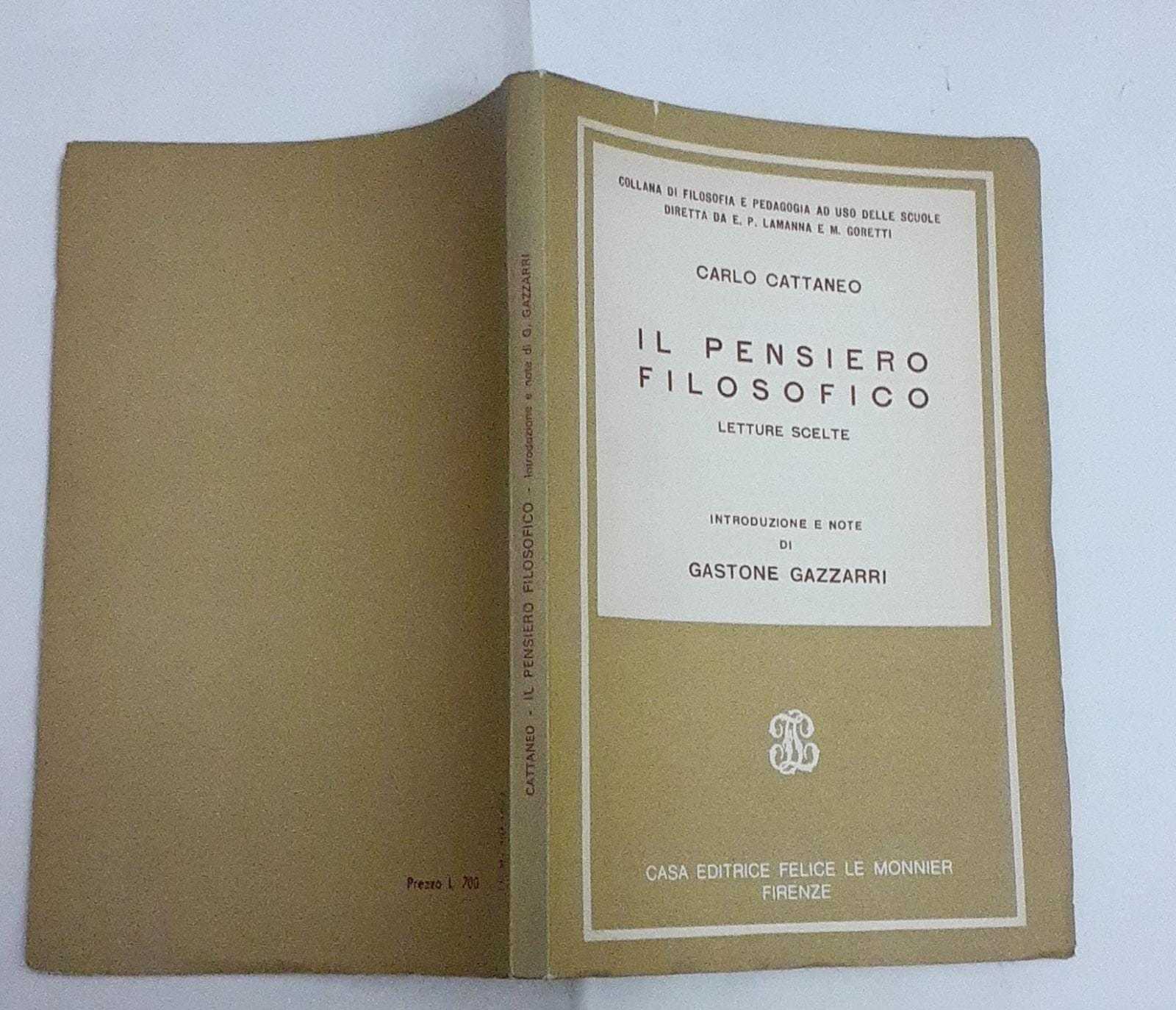 Il pensiero filosofico. Lettere scelte. Introduzione e note di Gastone Gazzarri - copertina