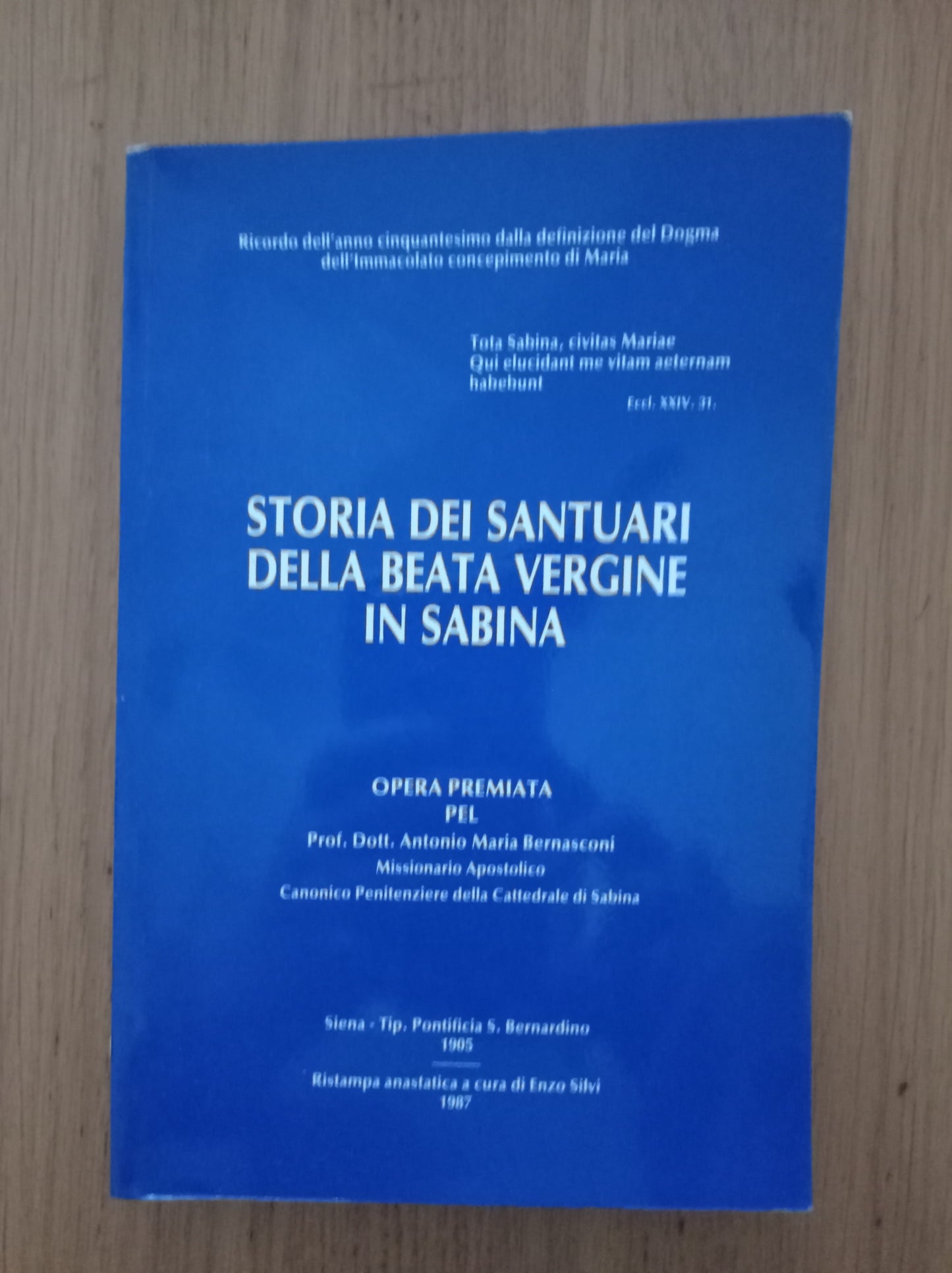 Storia dei santuari della Beata Vergine in Sabina - copertina