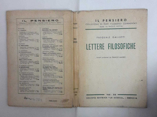 Lettere filosofiche. Estratti presentati da Franco Amerio - copertina
